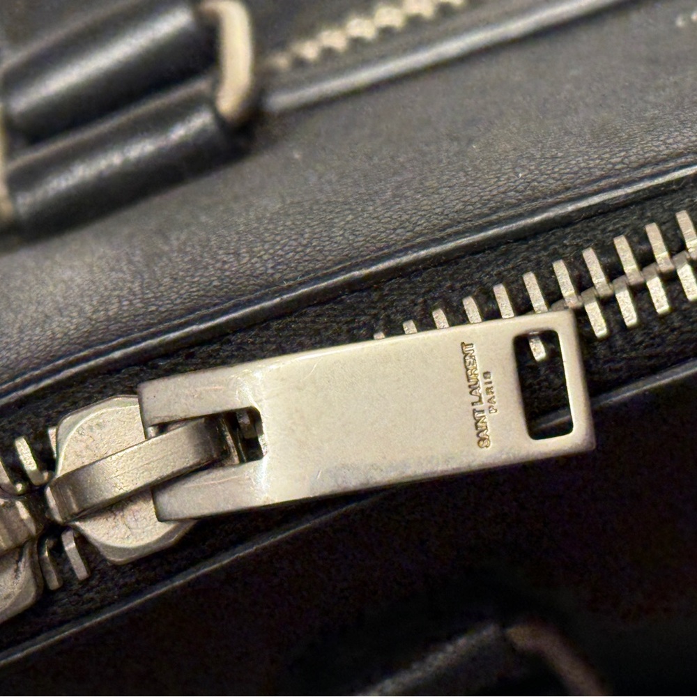 Yves Saint Laurent Black Leather Fringe Satchel Crossbody - Picture 5 of 10